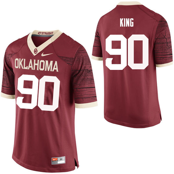 Men Oklahoma Sooners #90 David King College Football Jerseys Limited-Crimson